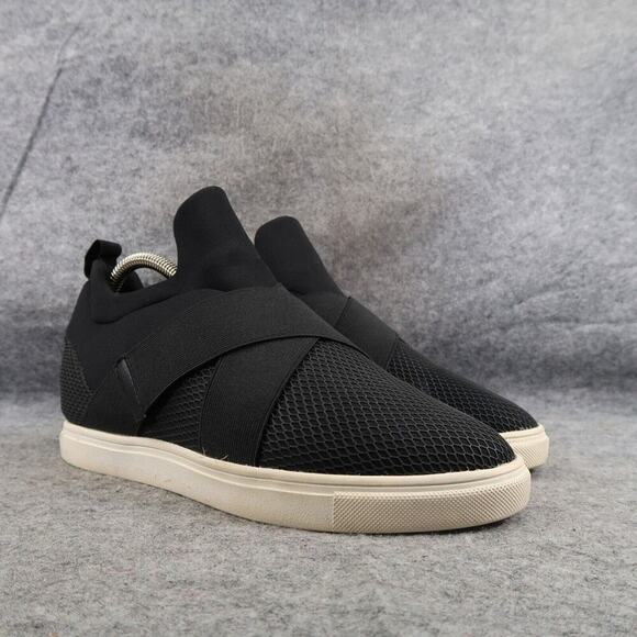 Steve Madden Shoes Womens 9 Wedge Sneaker Fashion Slip On Casual Lifestyle Black - Picture 1 of 15